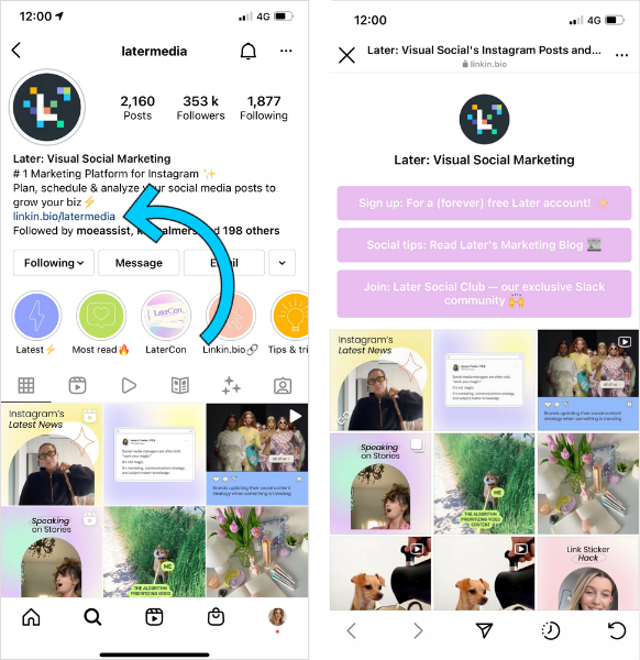 Building a clickable version of the Instagram feed, along with the option to add customizable button links.