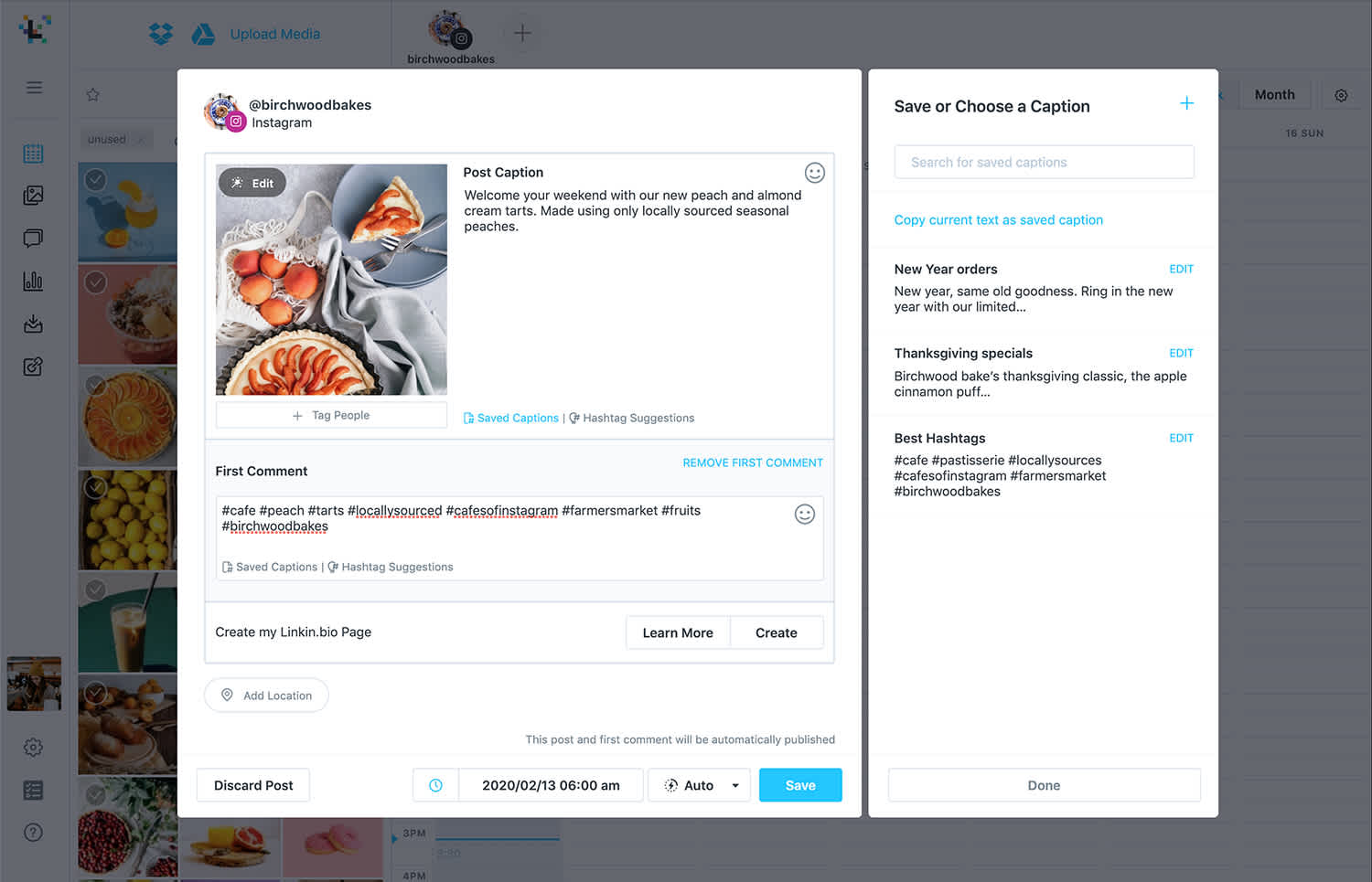 With Later’s Saved Captions feature, can now create multiple hashtag lists based on your frequently used hashtag categories, all from your Later account.