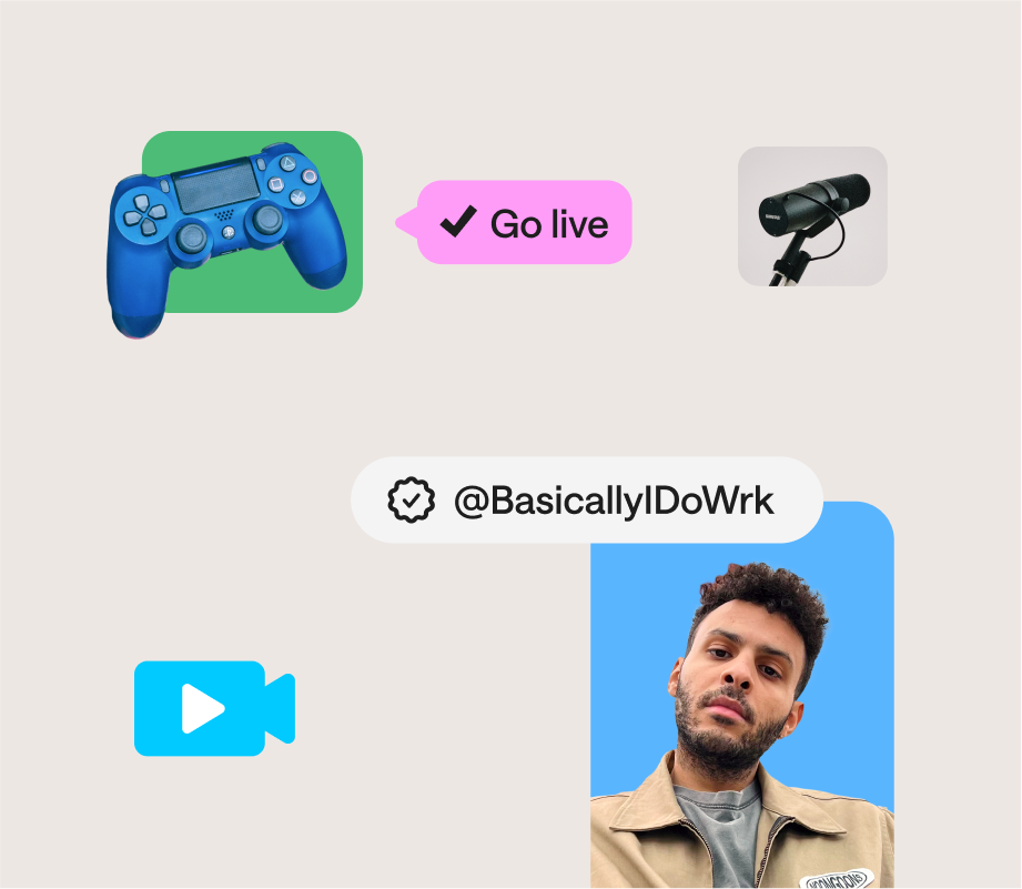 Collage of images related to video game streamer Marcel Cunningham