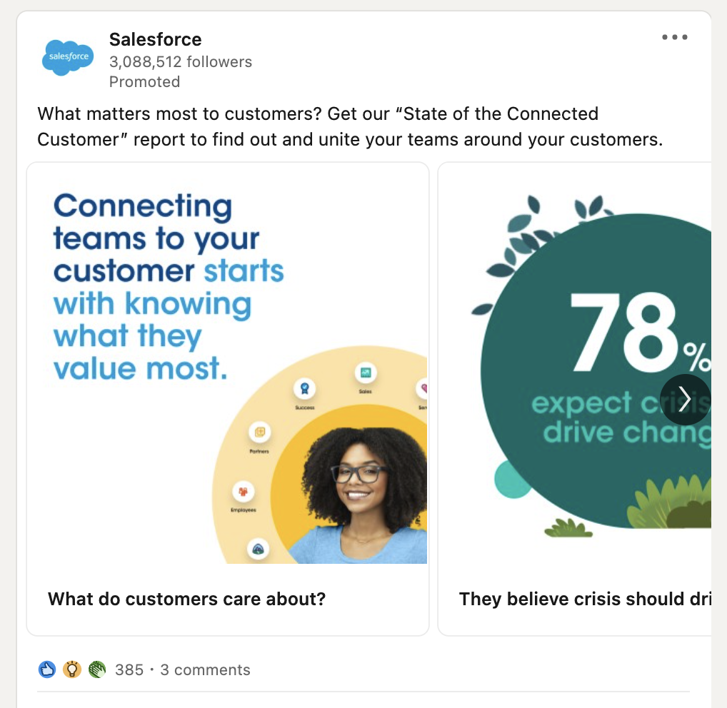 Salesforce’s Stat-loaded Carousel Ad 
