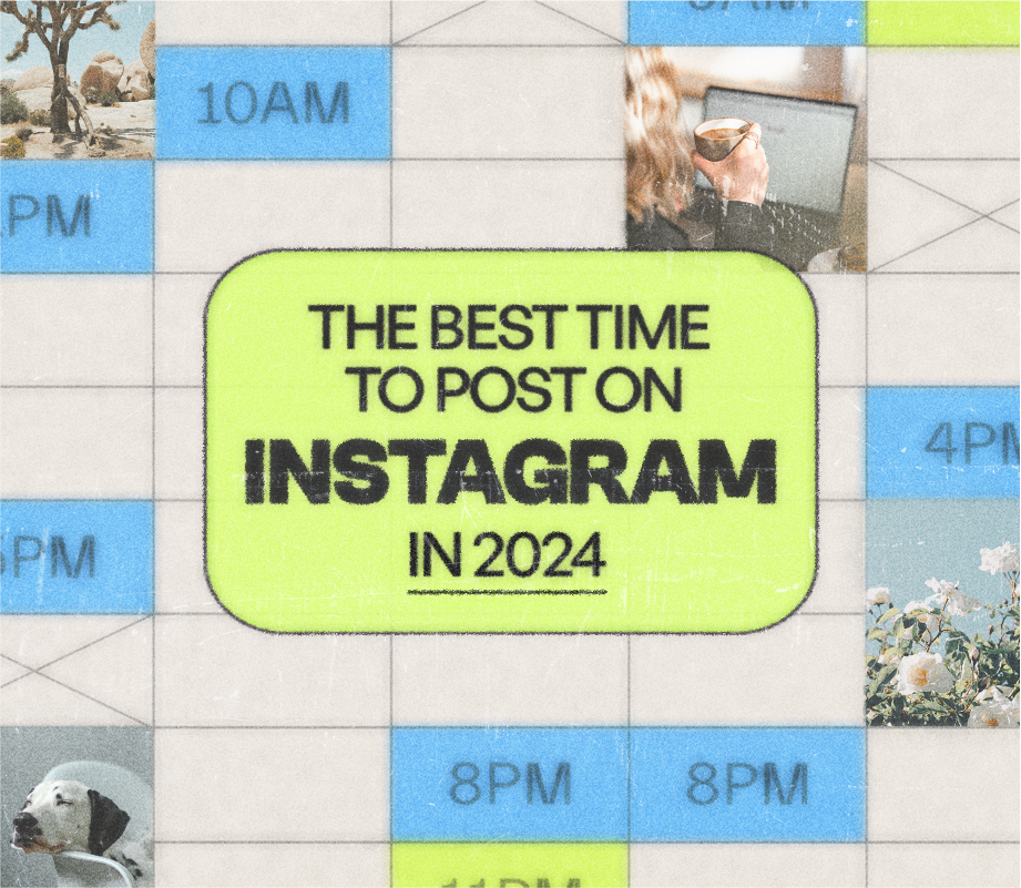 Calendars showing the best times to post on Instagram in 2024.