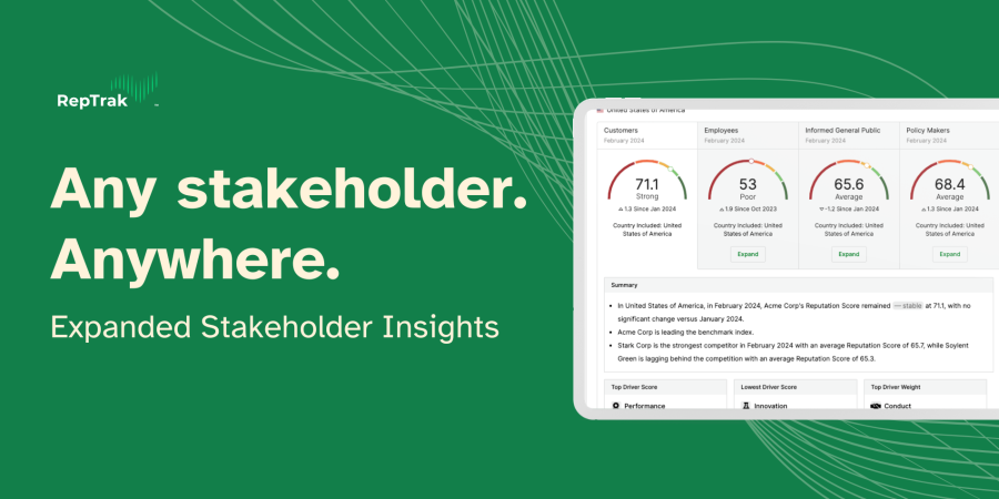 Any stakeholder, anywhere. Expanded stakeholder insights. 