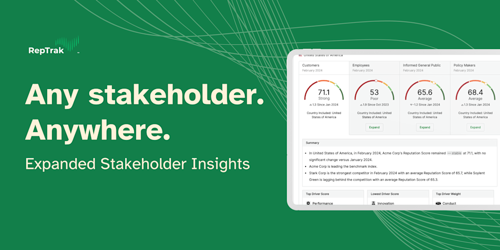 Any stakeholder, anywhere. Expanded stakeholder insights.