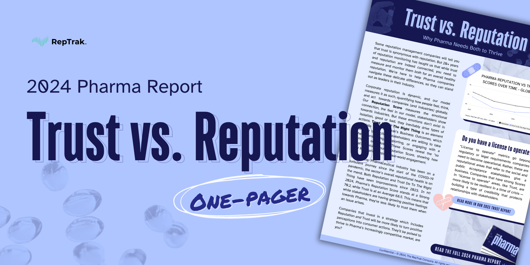 2024 Pharma Report One-Pager: Trust vs. Reputation | RepTrak