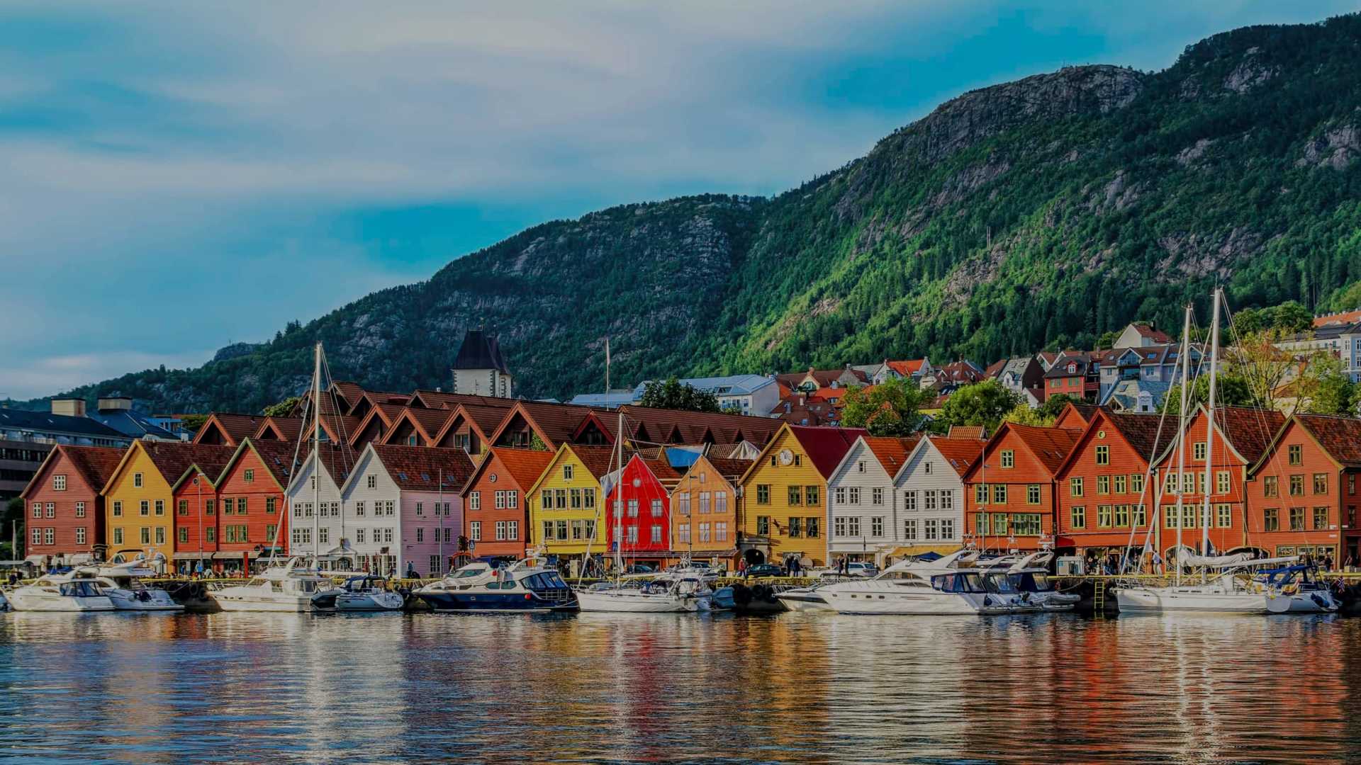 Houses next to a port