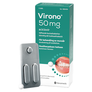 En produkt från Virono: Virono 50 mg aciklovir.