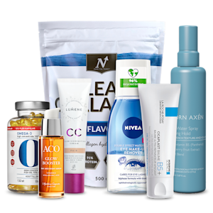 Utvalda hudvårds-, hårvårds- och hälsoprodukter från bland annat ACO, Nivea, Lumene, La Roche-Posay, Björn Axén och Närokällan.