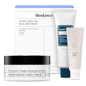 Hudvårdsprodukter från Biodance, COSRX, Klairs och Beauty of Joseon.