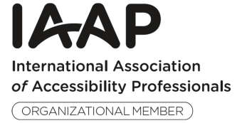 IAAP International Association of Accessibility Professional - Organizational member. Logotyp.