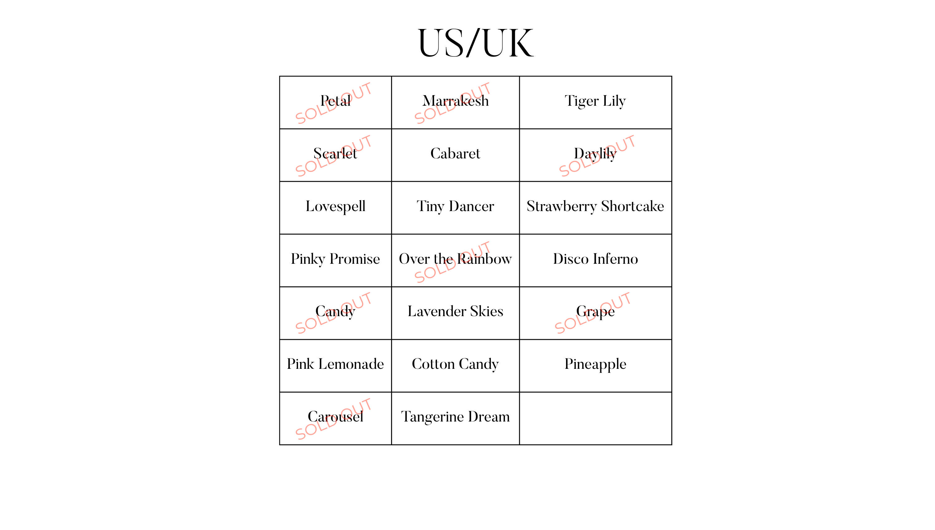 LIP + CHEEK SOLD OUT - US UK