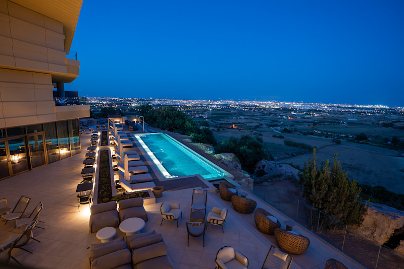 Verdala Wellness Hotel Pool at Night