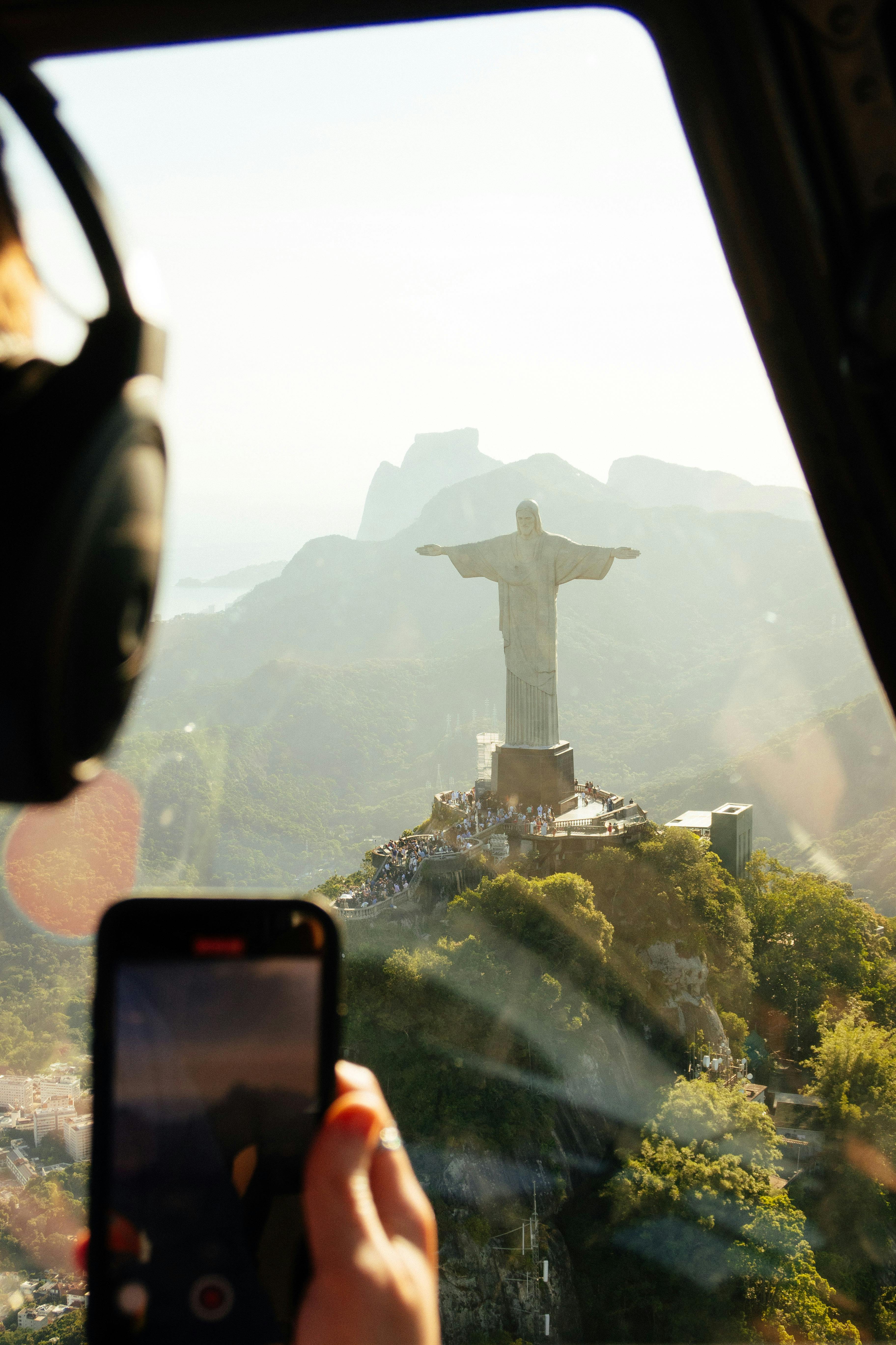 Christ the Redeemer from a Helicopter