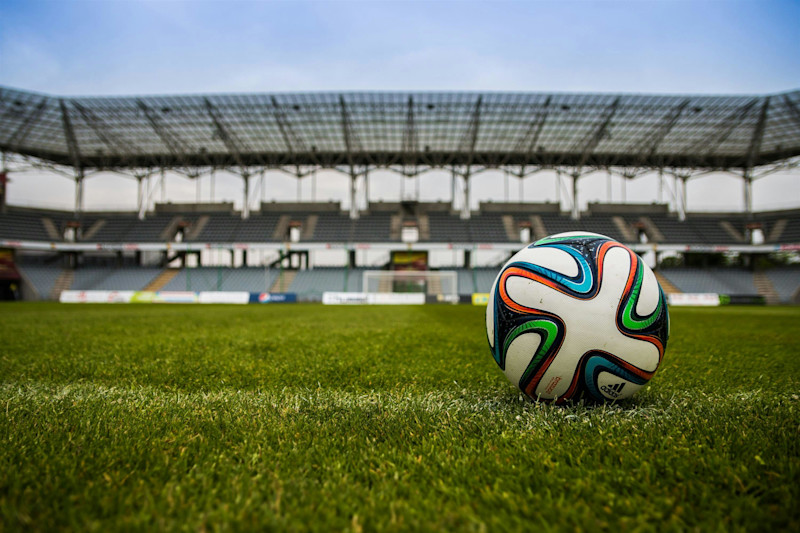 Football on a pitch