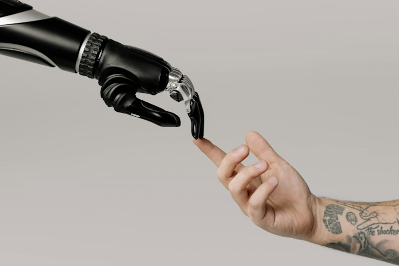 AI touching hands