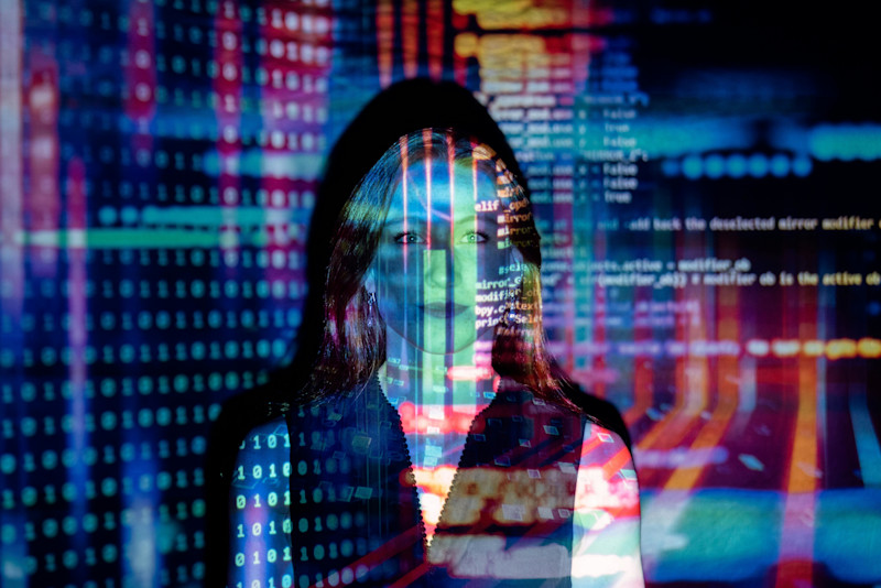 AI signs with woman
