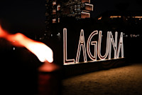 Laguna Beach Taverna & Lounge night shot in Palm Jumeirah