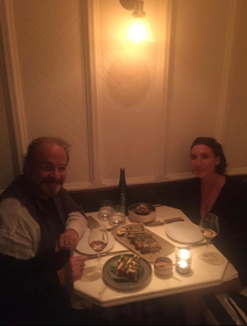 Georgie with Greg at Dinner