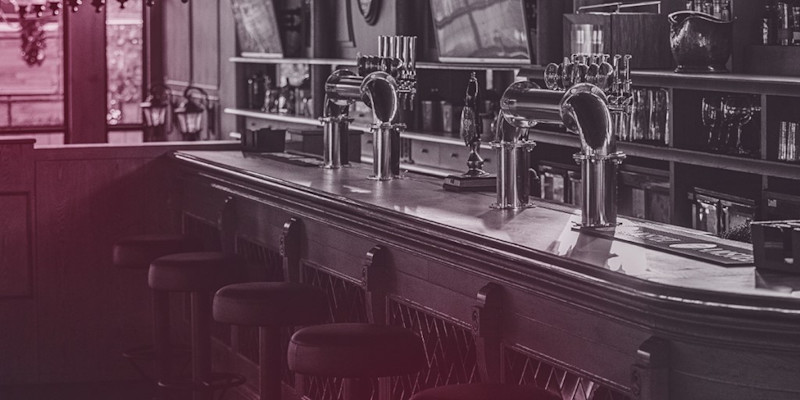Bar Stools in Foxglove bar with beer taps