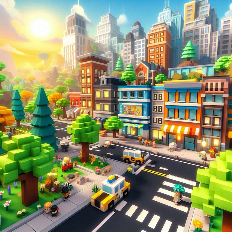 View of Roblox buildings