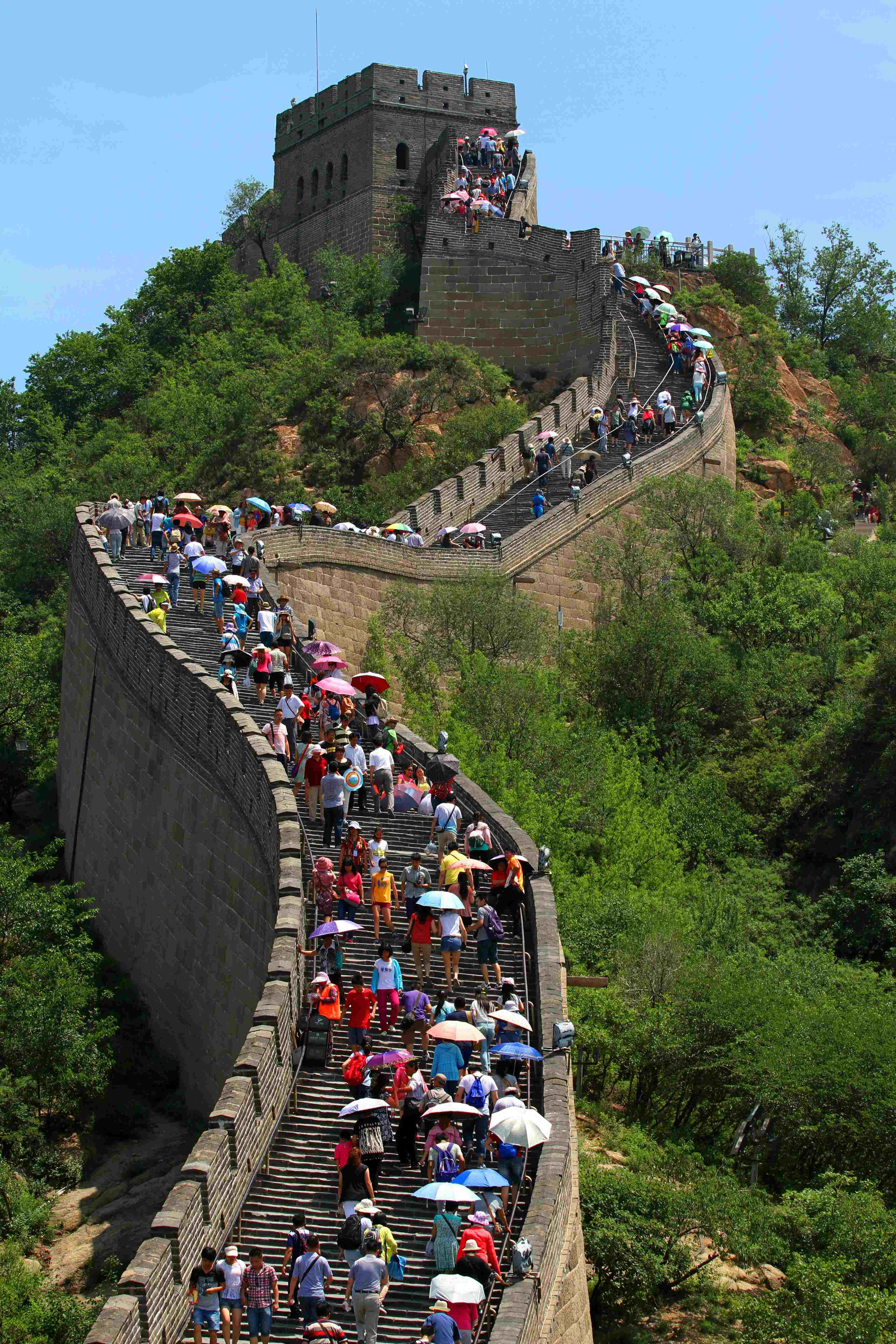 Tourists Visiting the Great Wall of China