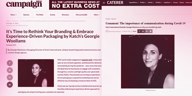Georgie in Campaign ME and The Caterer ME