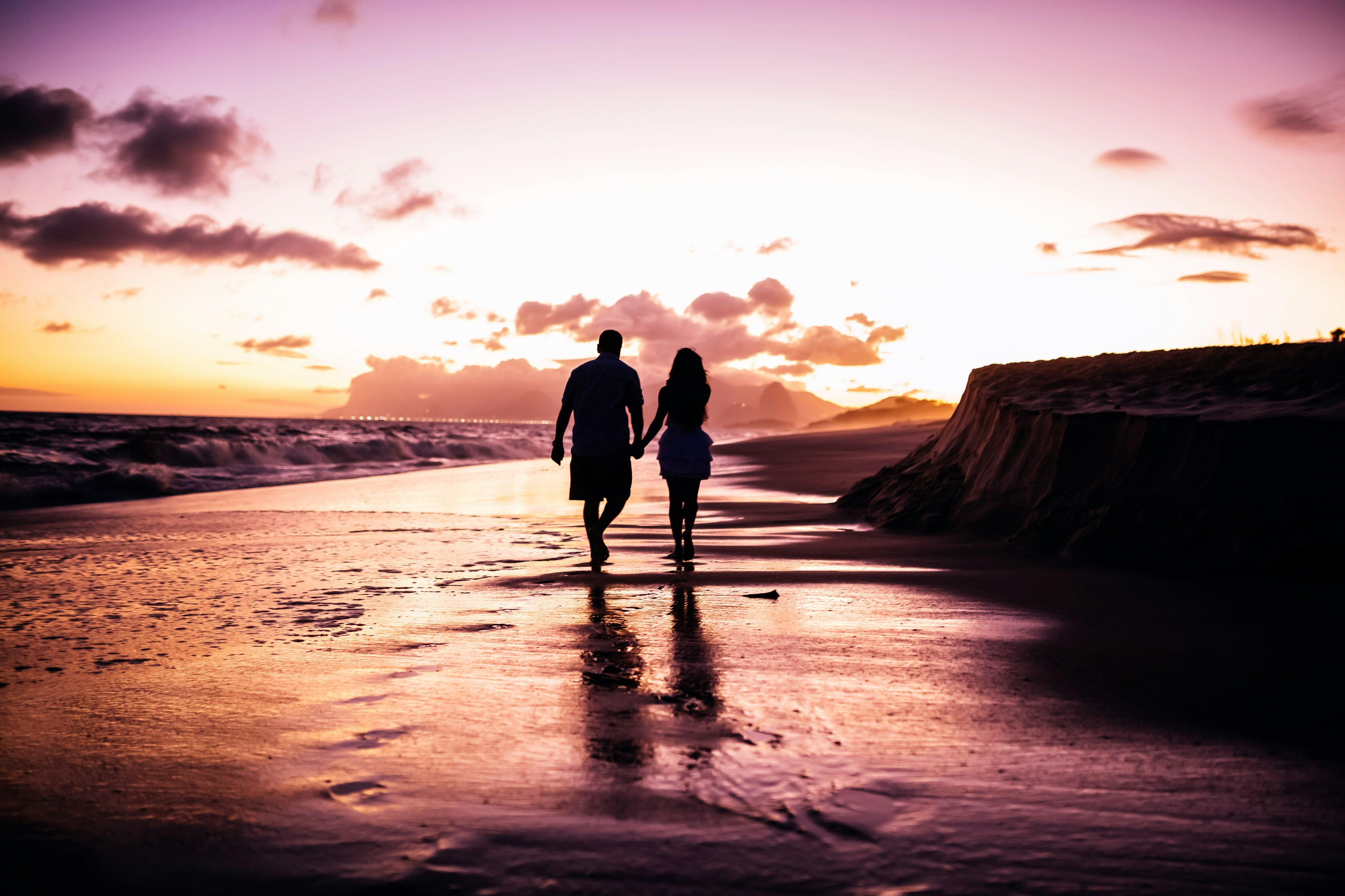 Couple Walking on the Beach