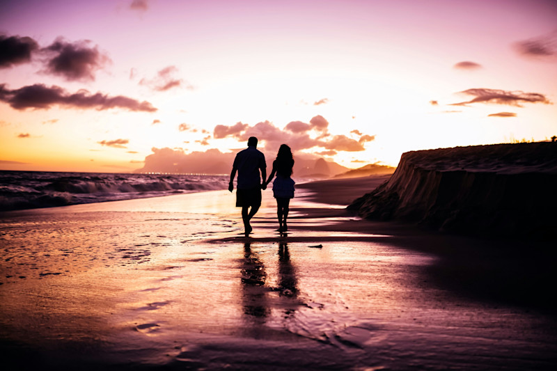 Couple Walking on the Beach
