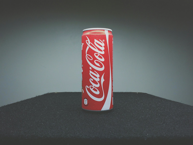 Coca Cola can with dark background