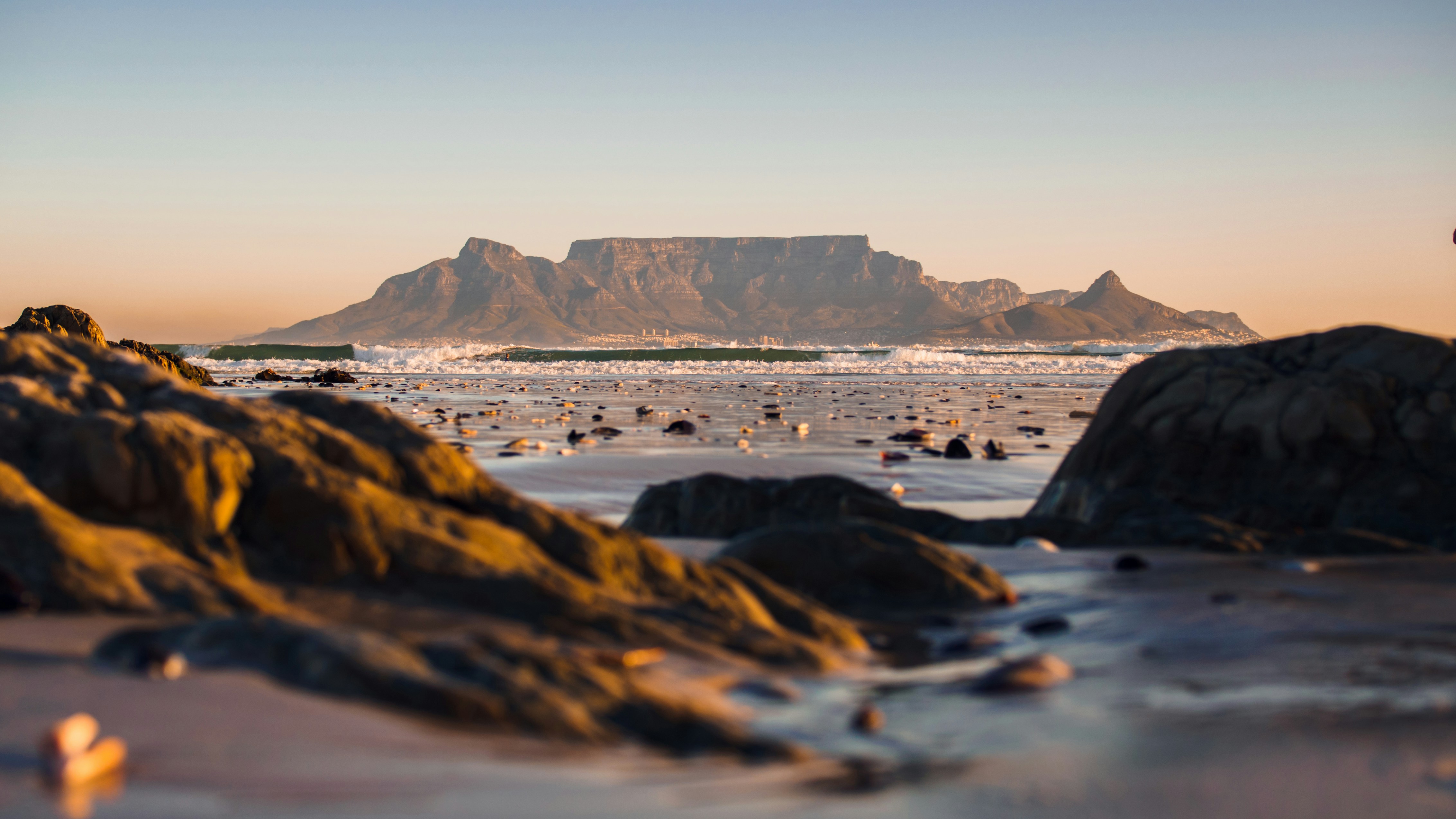 The Beach Overlooking Table Mountain in Cape Town