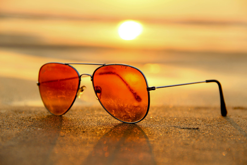 Sunglasses with sunset