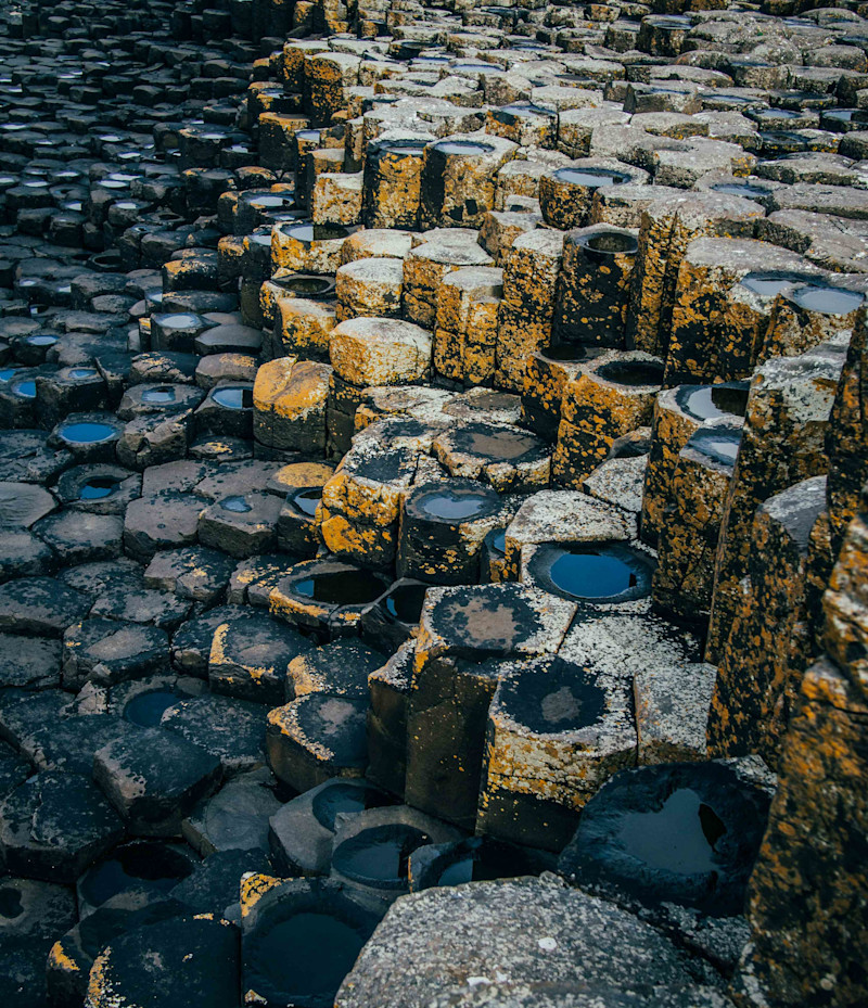 Hexagonal-Shaped Stones at the Giant's Causeway