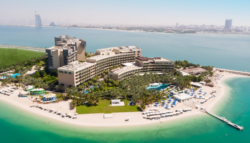Aerial shot of Rixos The Palm Dubai Hotel & Suites
