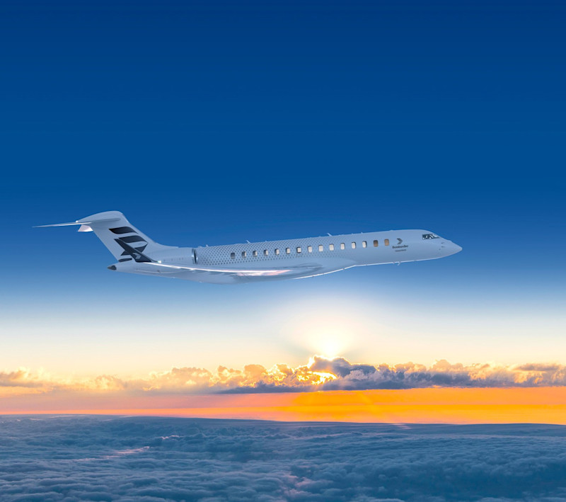 Bombardier Jet at Sunrise