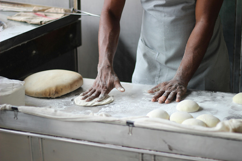 Baker Kneading Bread