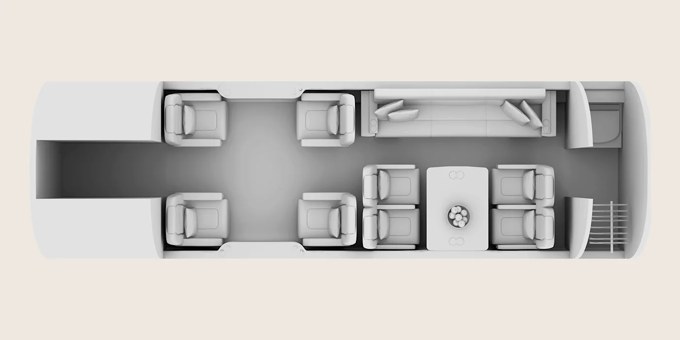 2008 Gulfstream G200 cabin floorplan