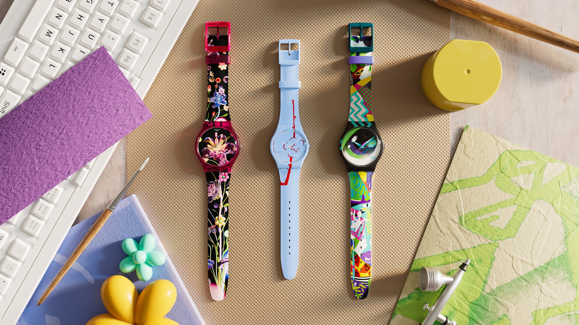 swatch アーティストコレクション 6本　ケース付き Swatch celebrates the 15th anniversary of the Swatch Art Peace