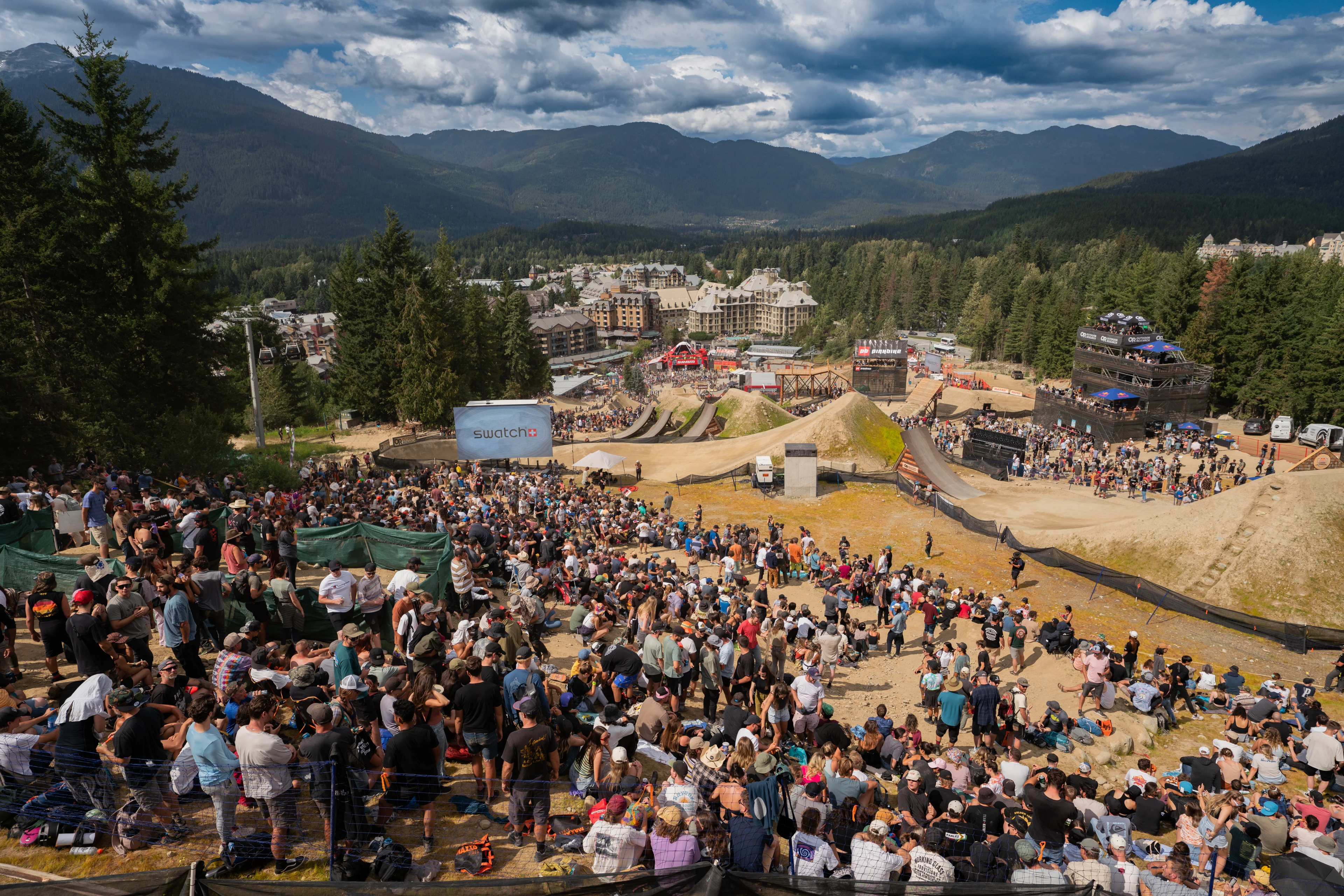Overview of the location set-up at Crankworx Whistler, Canada