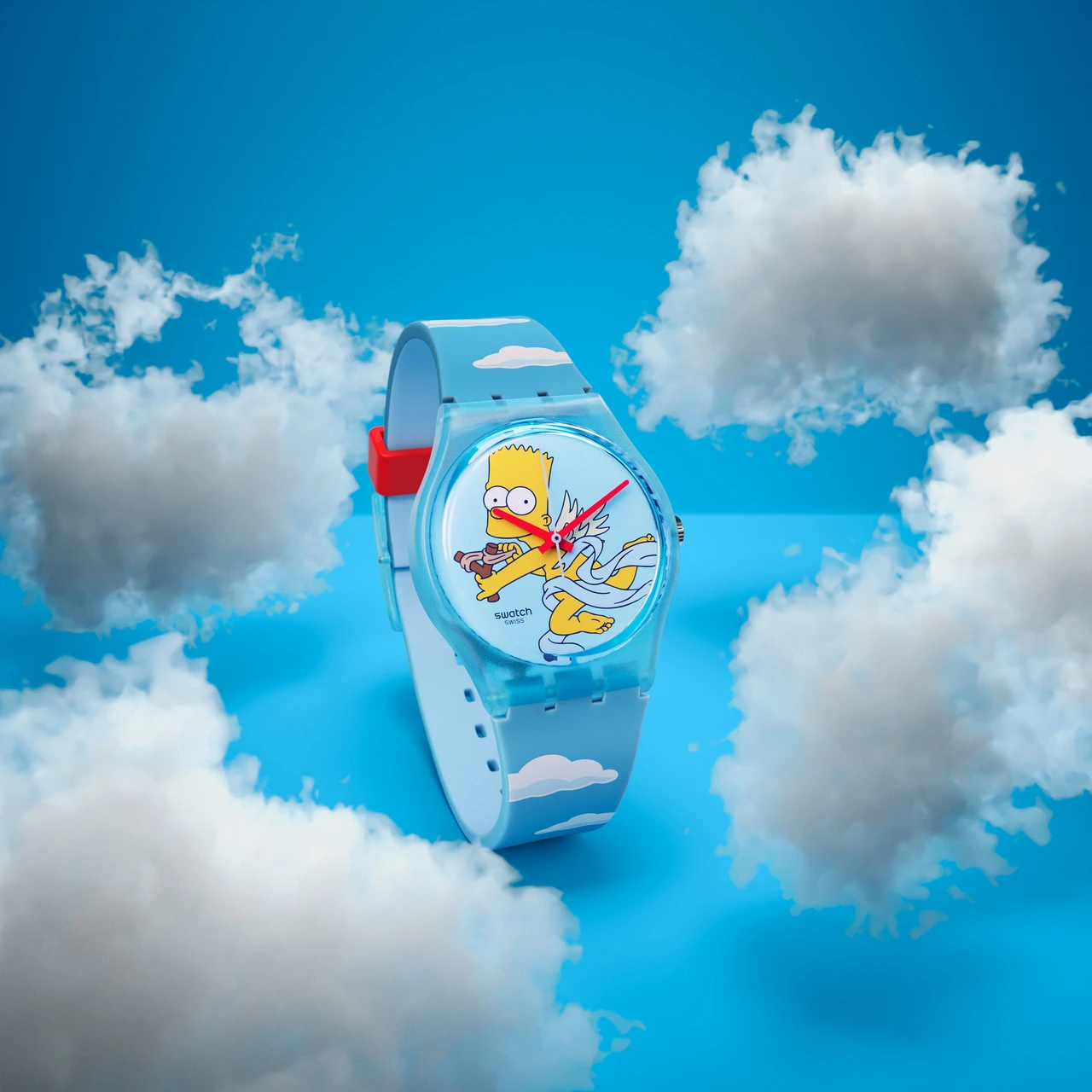 The Simpsons and Swatch Valentine's Day blue gent watch. 