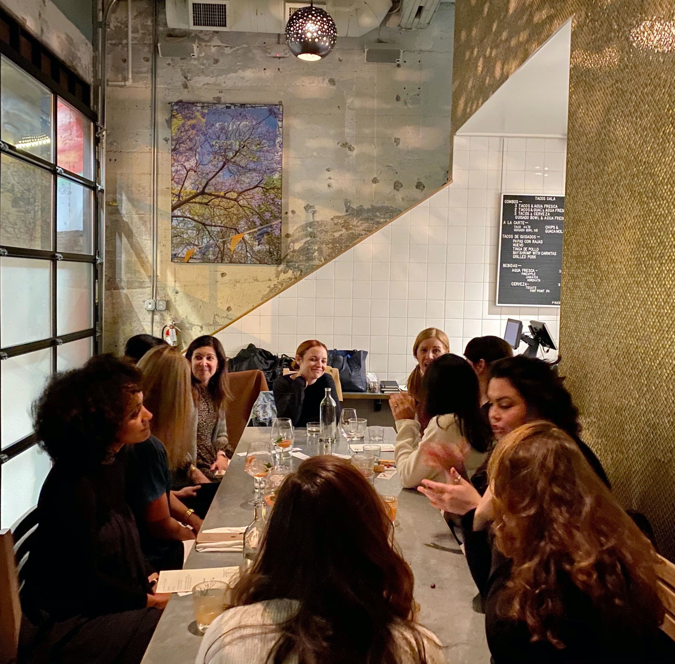 For a special design ops edition of Ladies Who Create, program managers gathered to share career stories over dinner at Cala, a womxn-owned restaurant in San Francisco. 