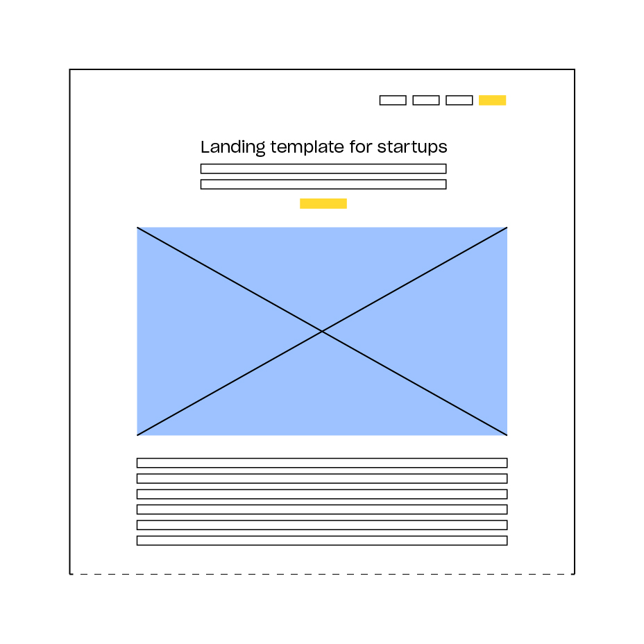 A basic product landing-page structure is easy to produce, and covers the most important things to learn up front.