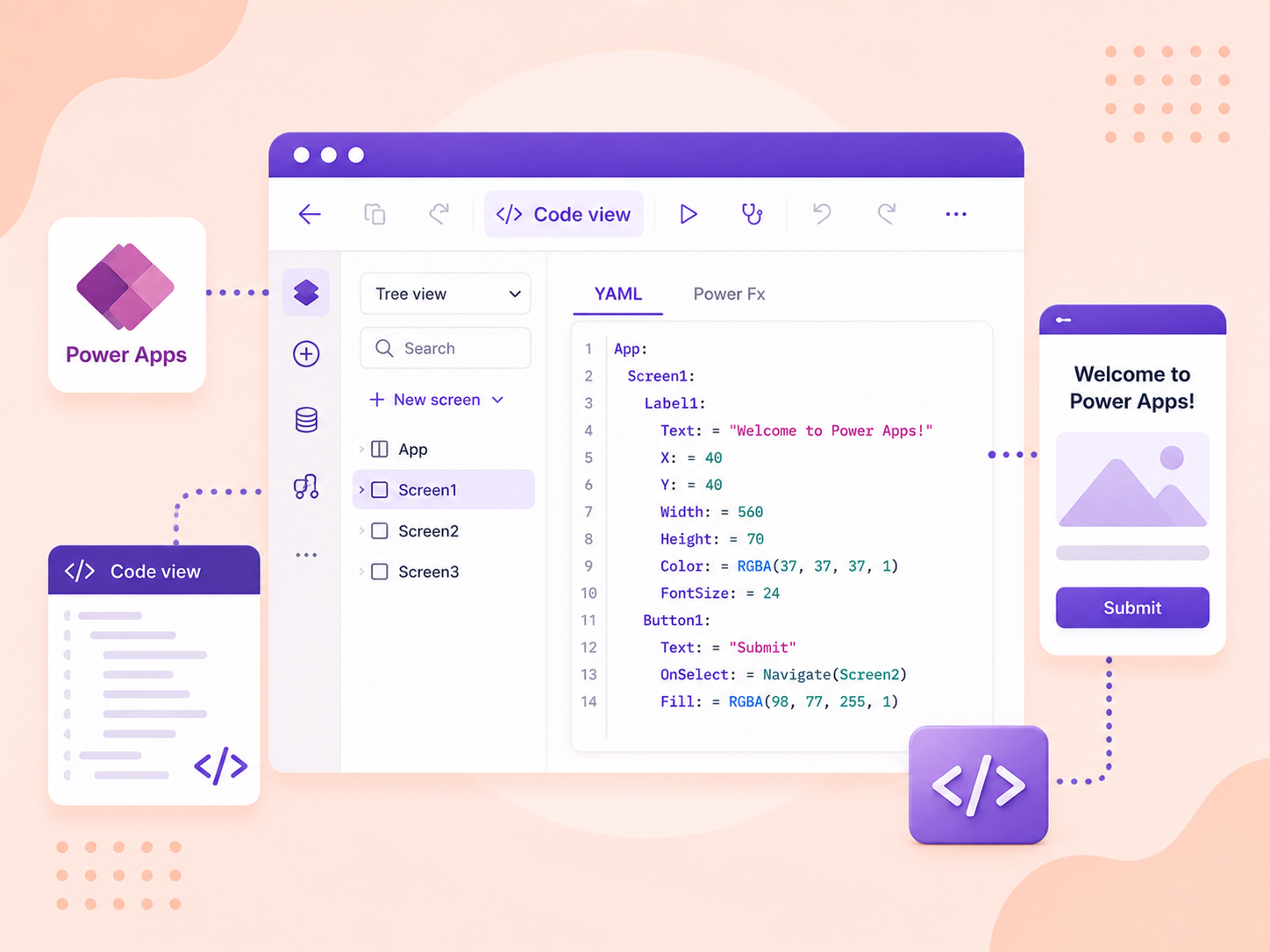 Power Apps: Code View feature in Canvas App