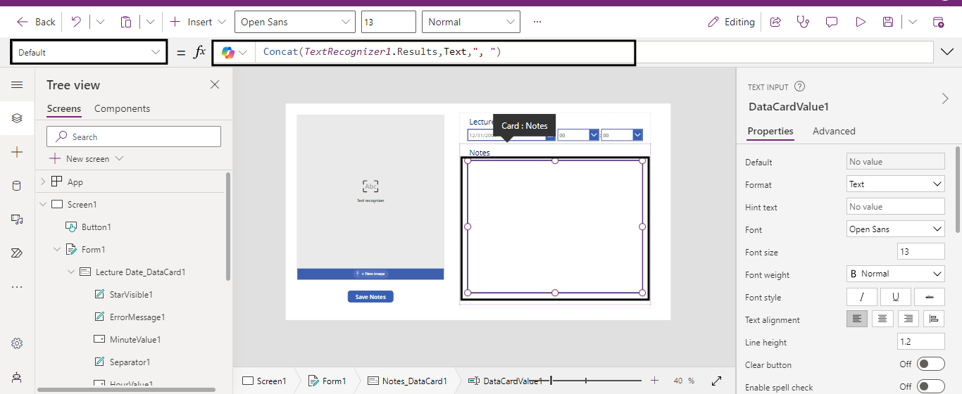TEXT RECOGNIZER COMPONENT IN POWER APPS 11
