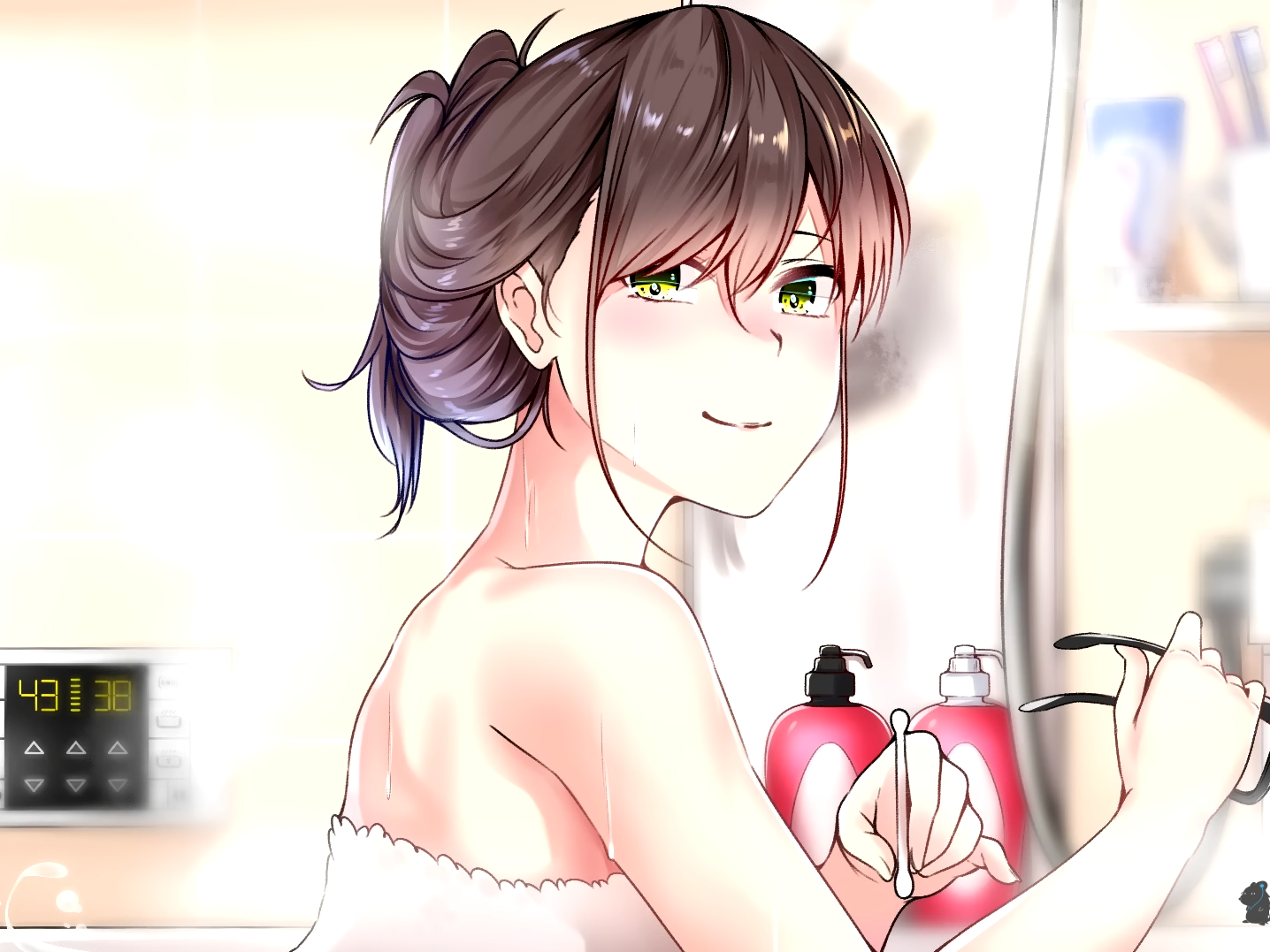 香苗先輩とお風呂で耳かきボイス