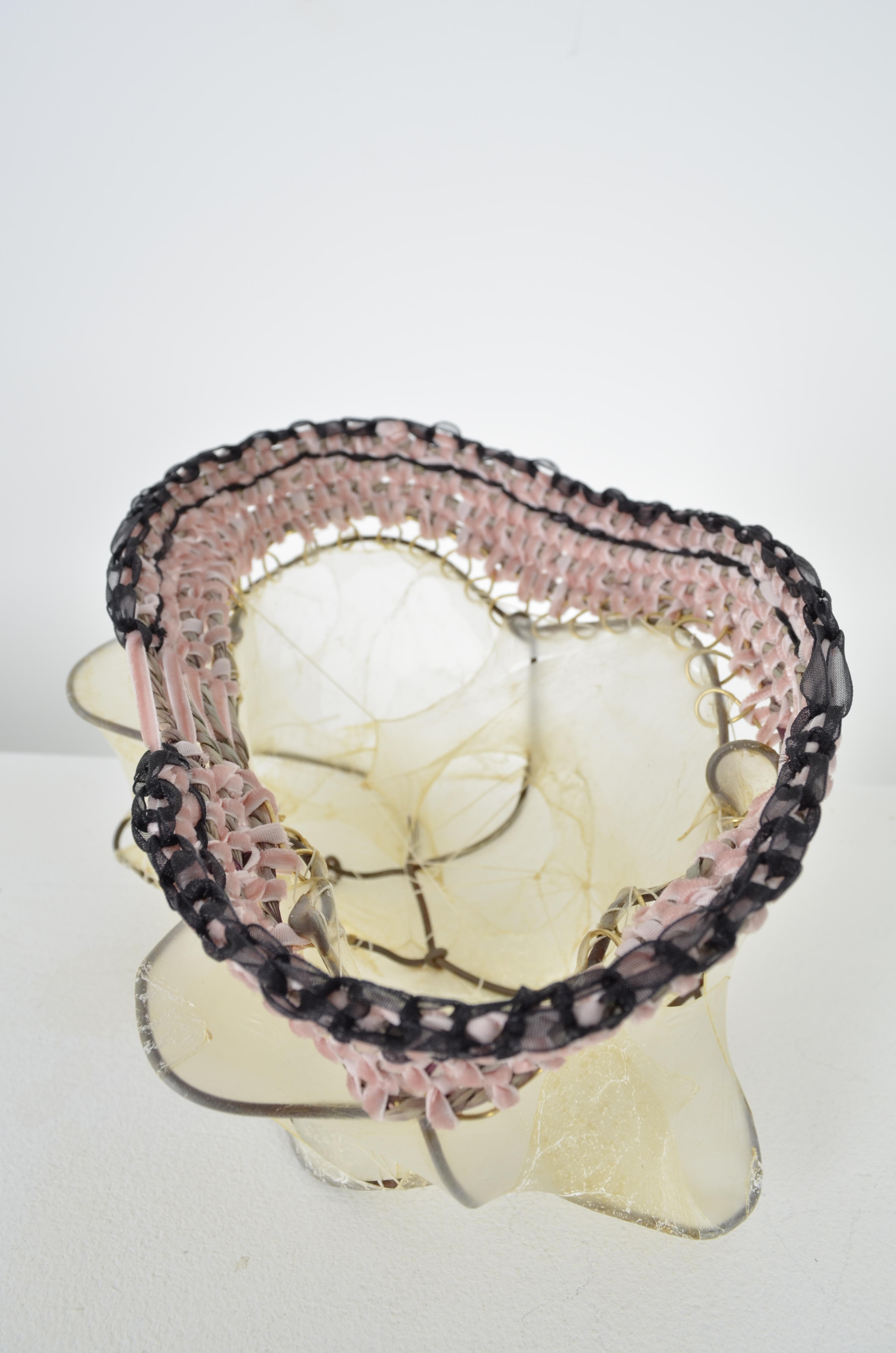 found fence, seagrass twine, velvet and chiffon ribbon, brass wire, & gut - please contact for pricing