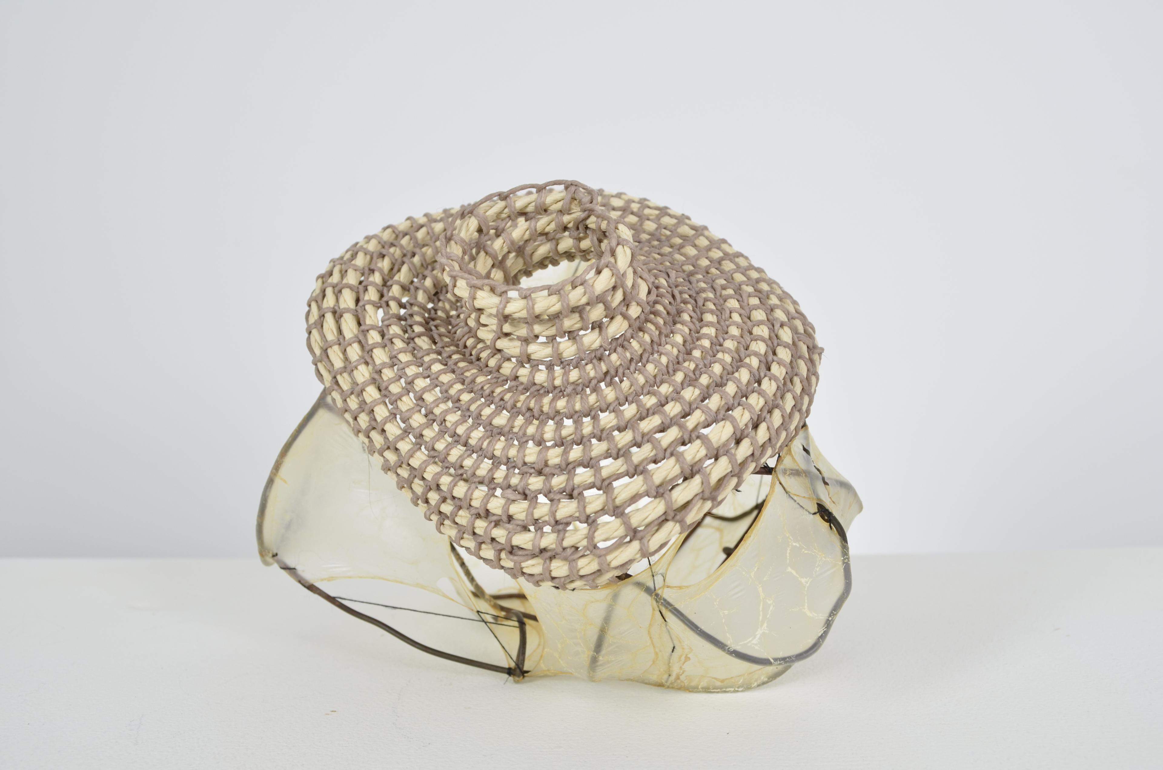 Mixed Media, found wire fence, thread, gut, paper twine, & waxed thread -  6X7.5X8