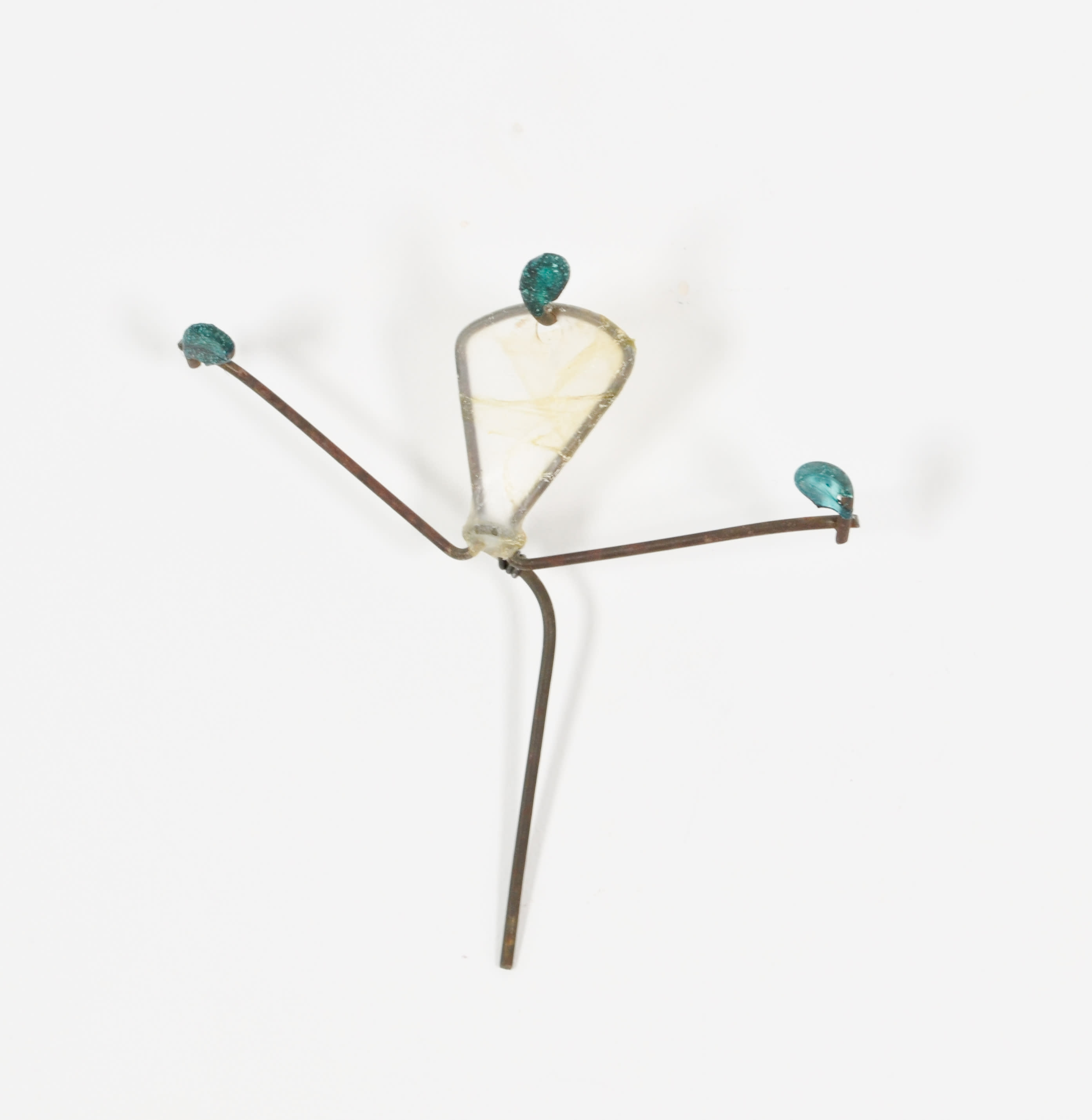 mixed media  - gut, stained gut, and upcycled fence - 4.5" x 4.25"