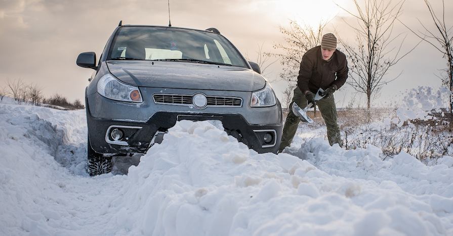 car in snow