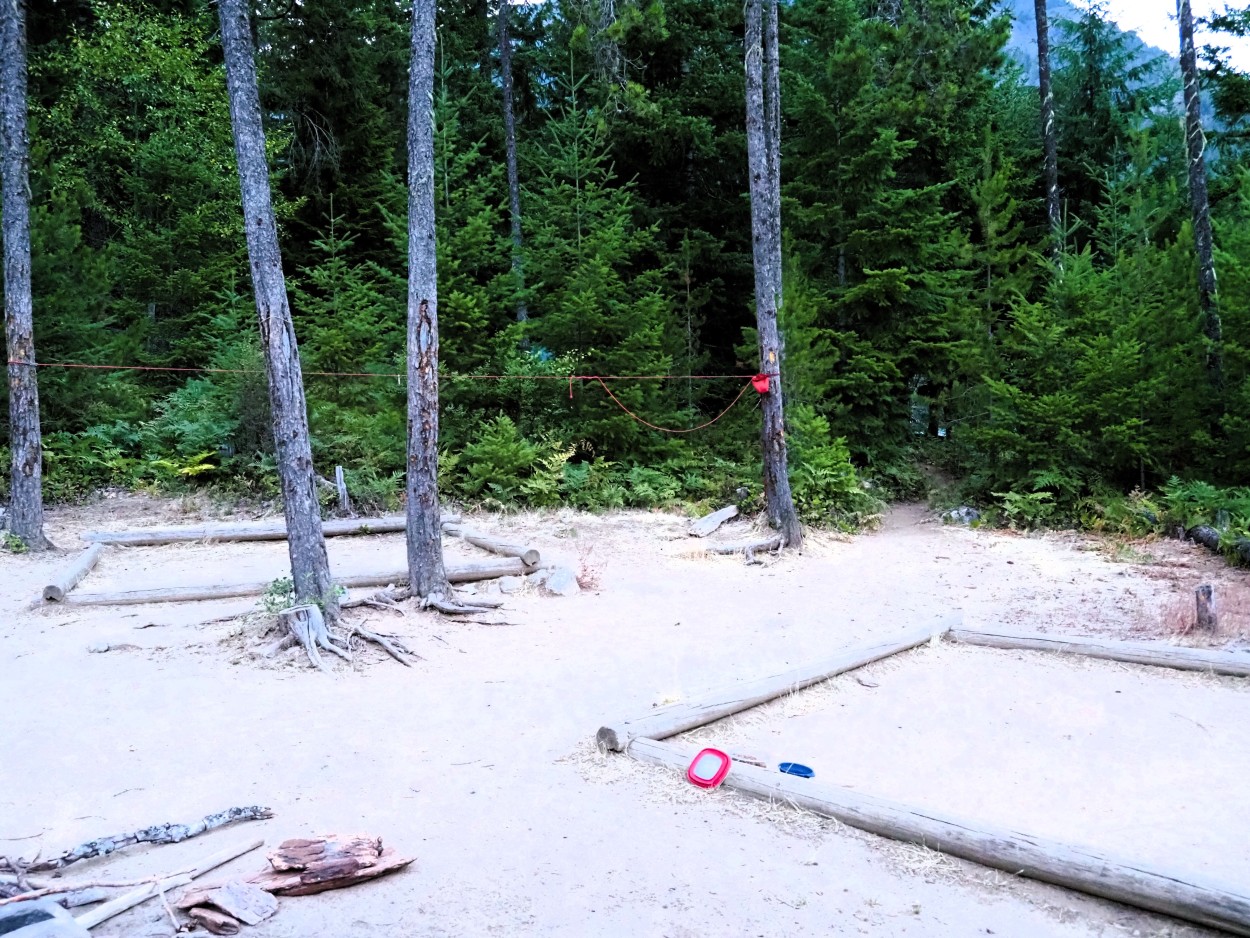 Tent pads at Thunder Point on Diablo Lake