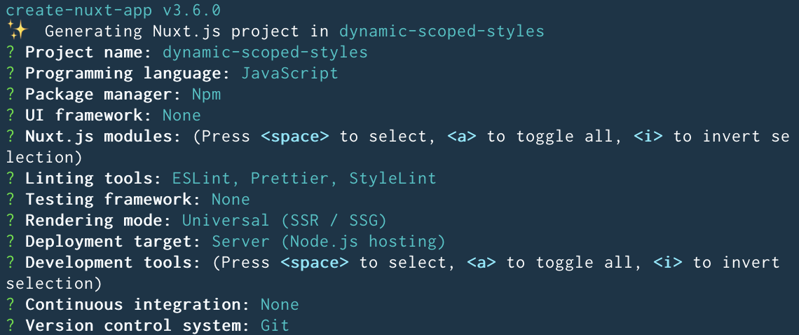 Dynamic scoped styles project Nuxt configs