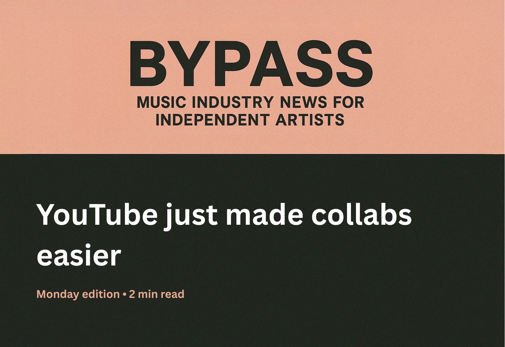 Bypass newsletter header about YouTube's new collaboration feature